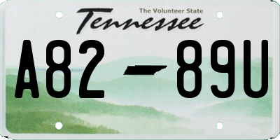TN license plate A8289U