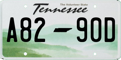 TN license plate A8290D
