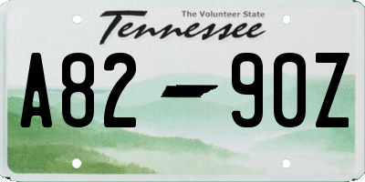 TN license plate A8290Z