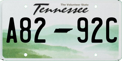TN license plate A8292C