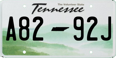 TN license plate A8292J