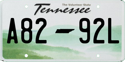 TN license plate A8292L