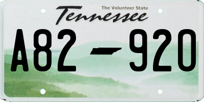 TN license plate A8292O