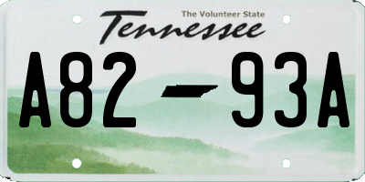 TN license plate A8293A