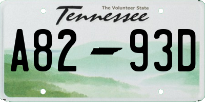 TN license plate A8293D