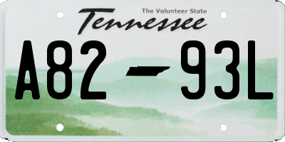 TN license plate A8293L