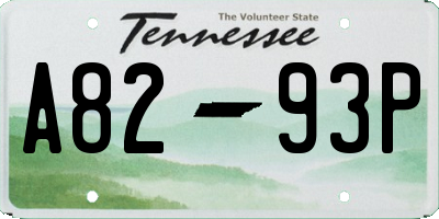 TN license plate A8293P