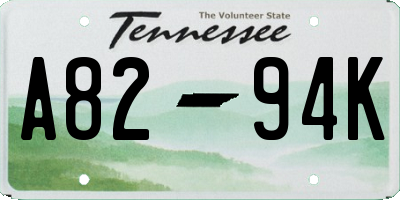 TN license plate A8294K