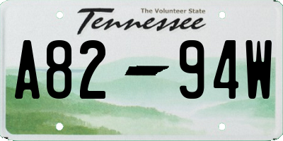 TN license plate A8294W