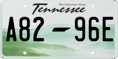 TN license plate A8296E