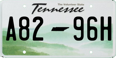 TN license plate A8296H