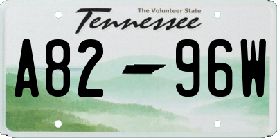 TN license plate A8296W