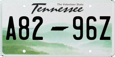 TN license plate A8296Z