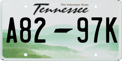 TN license plate A8297K