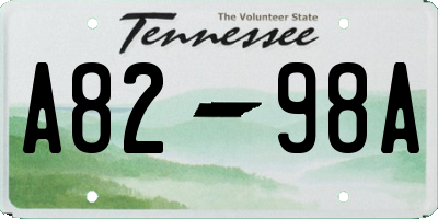 TN license plate A8298A