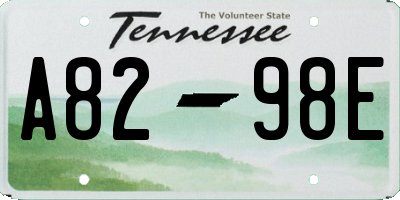 TN license plate A8298E