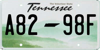 TN license plate A8298F