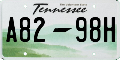 TN license plate A8298H