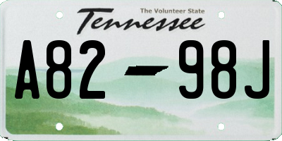 TN license plate A8298J