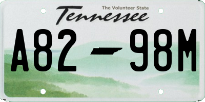 TN license plate A8298M