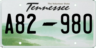 TN license plate A8298O