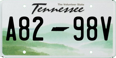 TN license plate A8298V