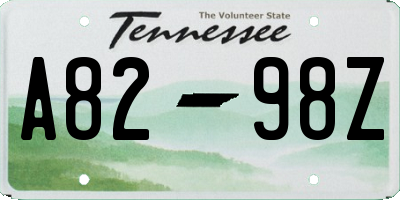 TN license plate A8298Z