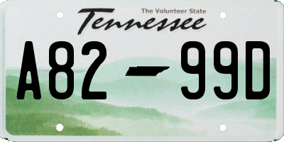 TN license plate A8299D