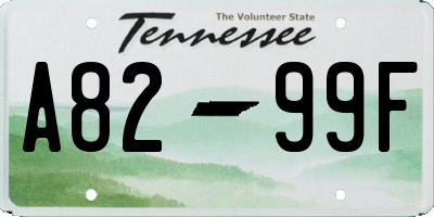 TN license plate A8299F