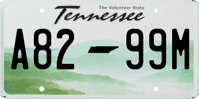 TN license plate A8299M
