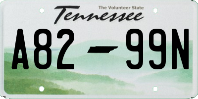 TN license plate A8299N