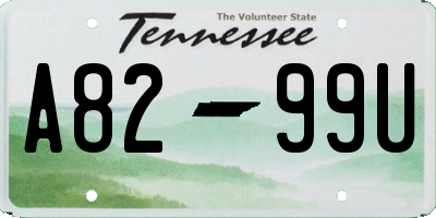 TN license plate A8299U