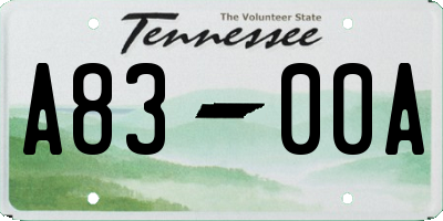 TN license plate A8300A