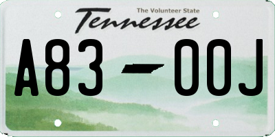 TN license plate A8300J