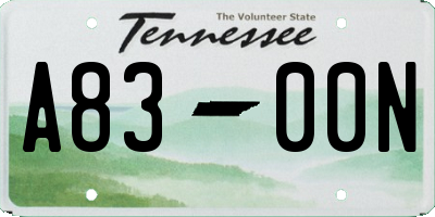 TN license plate A8300N