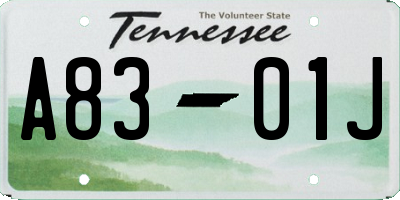 TN license plate A8301J