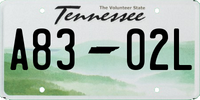 TN license plate A8302L