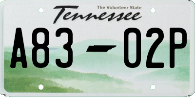 TN license plate A8302P