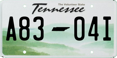 TN license plate A8304I