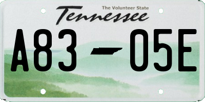 TN license plate A8305E