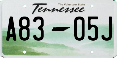 TN license plate A8305J