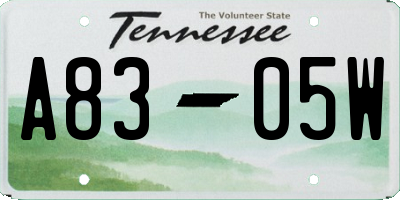TN license plate A8305W