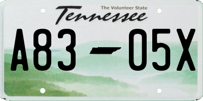 TN license plate A8305X