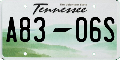 TN license plate A8306S