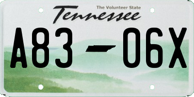 TN license plate A8306X