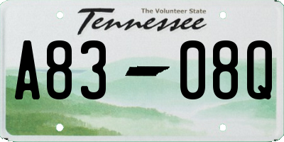 TN license plate A8308Q