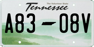 TN license plate A8308V