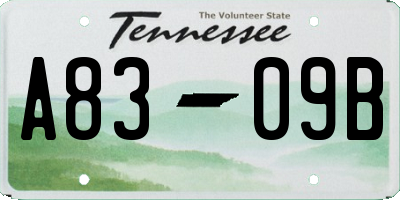 TN license plate A8309B