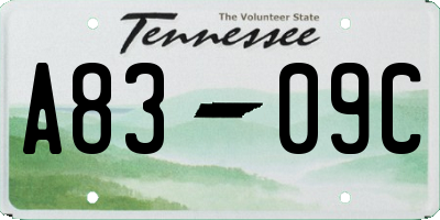 TN license plate A8309C