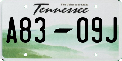 TN license plate A8309J
